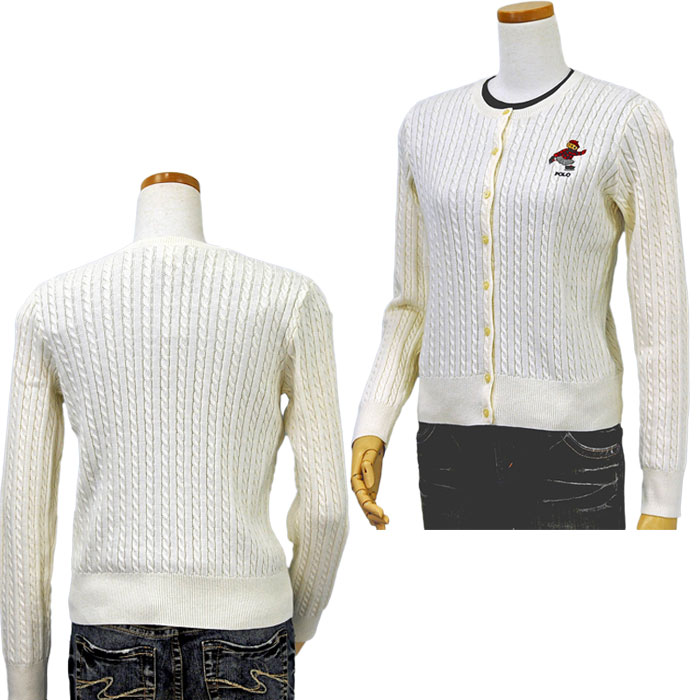 POLO ラルフローレン ポロベアー コットン ケーブル カーディガン 送料無料