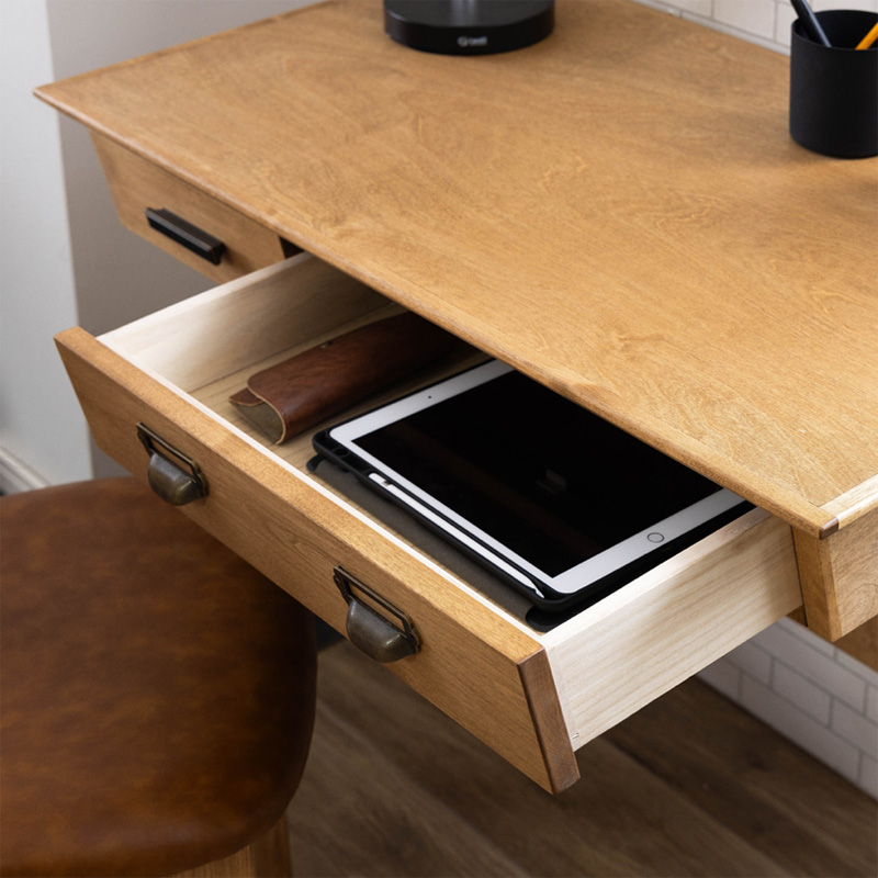 コットン デスク 90X53 木の机 引出し付 | アンジー nora