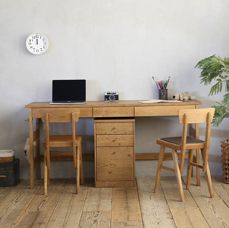 デスク オーク無垢【EASY LIFE/イージーライフ】シンプルで頑丈な机
