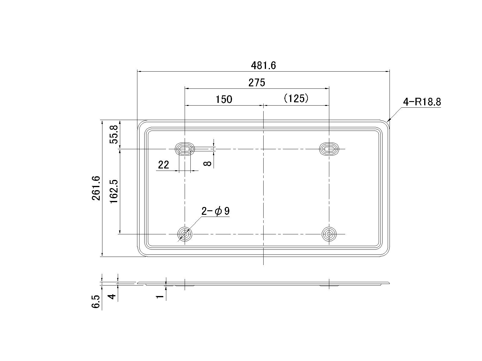 ステンレス ナンバー枠 大型用 薄型 プレス型 - トラックボディパーツ