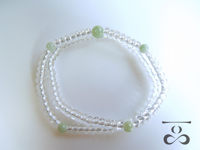 一品(ひとしな)】108ブレス「水晶×ビルマ翡翠」 お数珠の安田念珠店へ