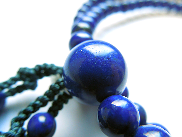 ラピスラズリ尺二振分鉄紺かがり凡天共仕立(桐箱付き) お数珠の安田