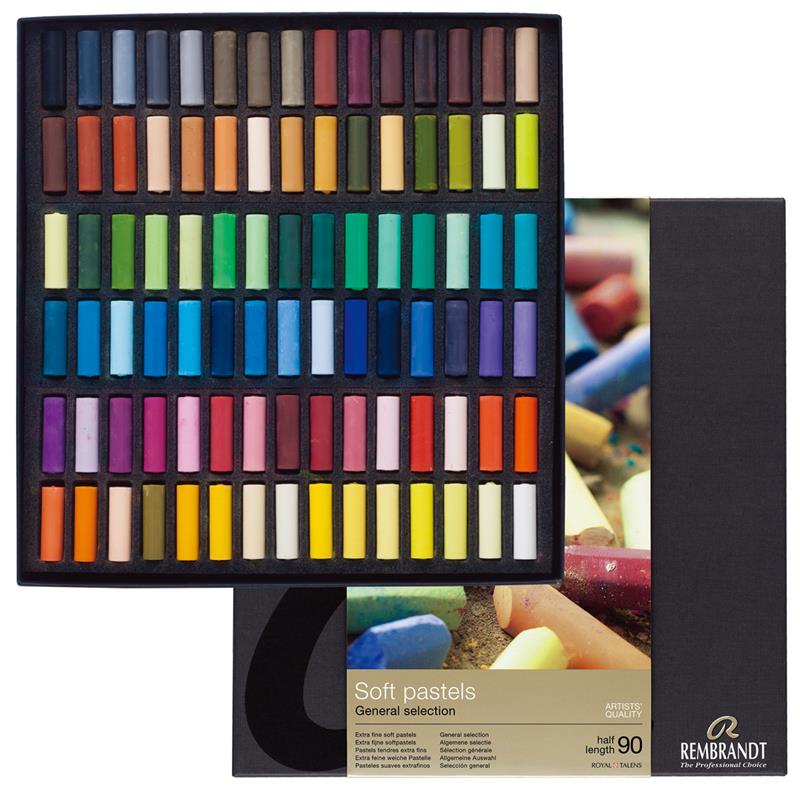 レンブラント ソフトパステル ハーフ 90色セット 紙箱入り | ゆめ画材