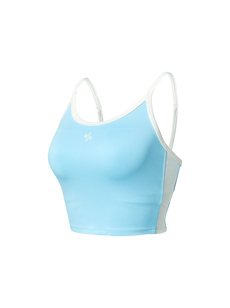 サマーグロウ 配色ライン入り クロップド丈 ブラトップ