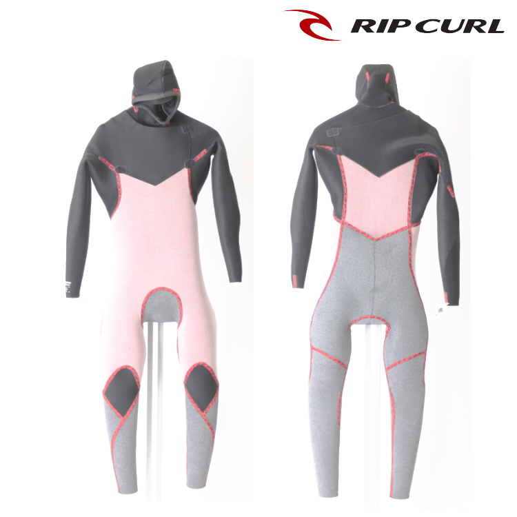 リップカール ウェットスーツ メンズ 5mm / 4mm フード付 チェスト