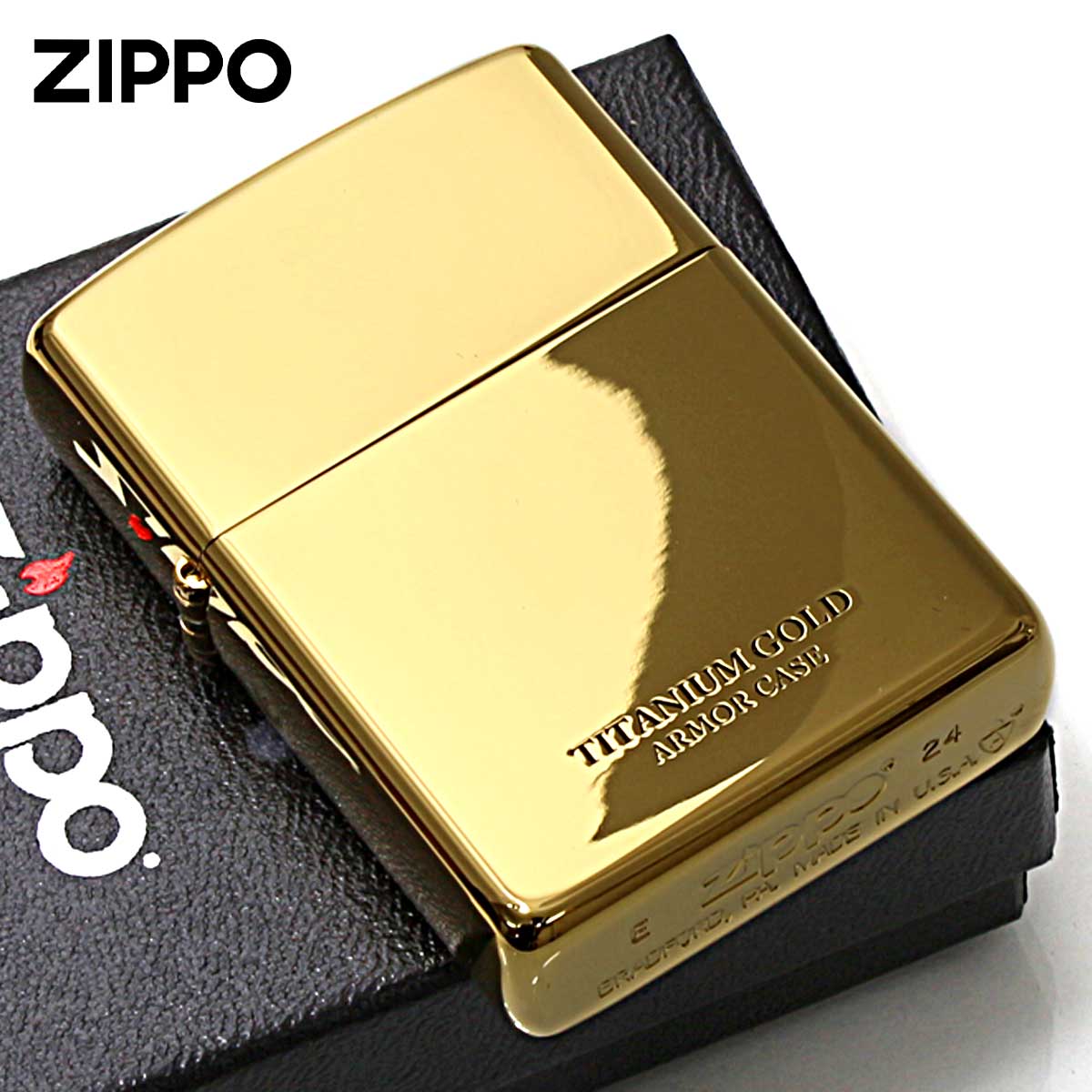 Zippo ジッポー アーマー チタニューム ゴールド ポリッシュ 鏡面