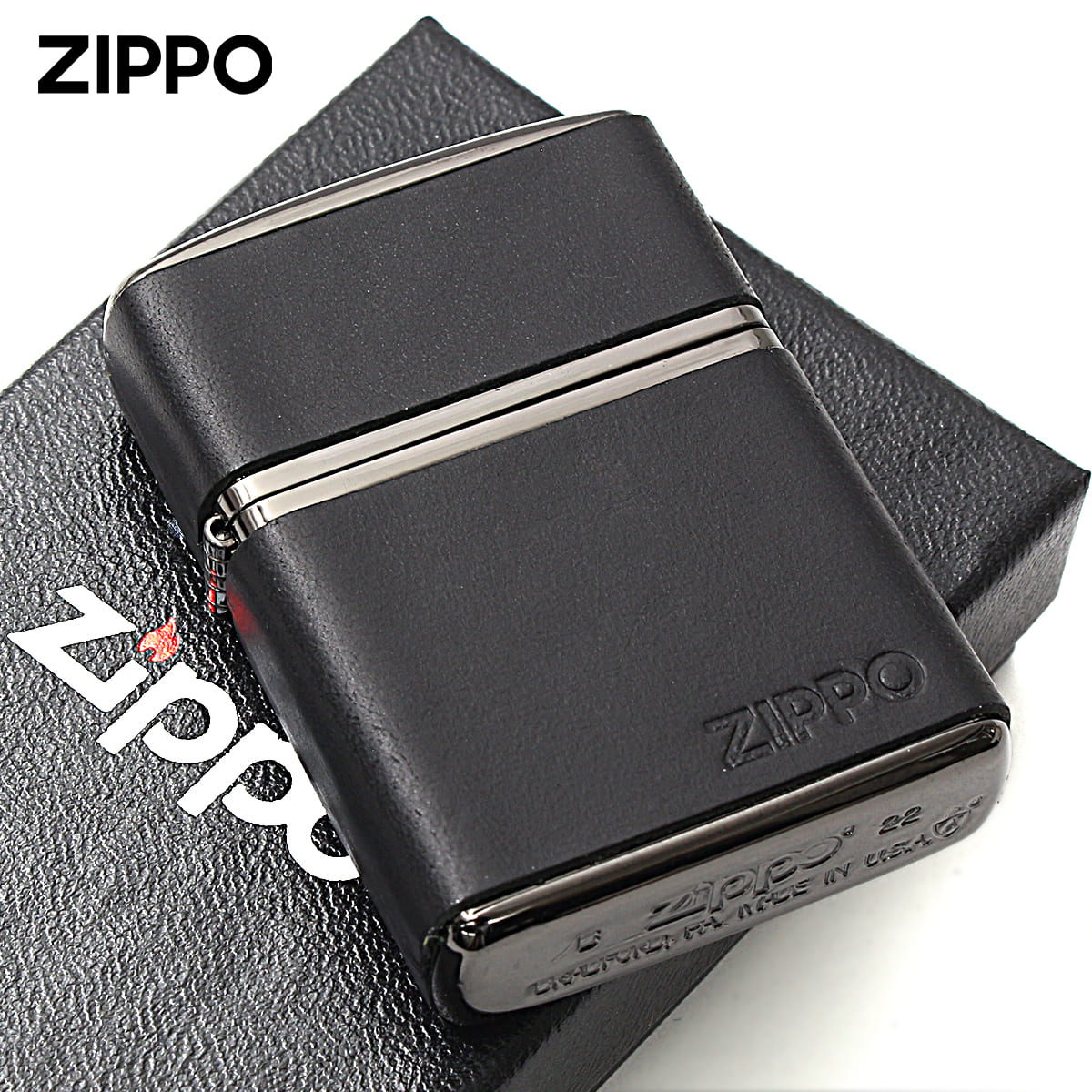 Zippo ジッポー アーマー 革巻き 牛革 ジッポ ロゴ クラッシック