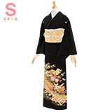黒留袖：T032 束ね熨斗と牡丹(S)| 黒留袖レンタル │ 京都着物レンタル夢館