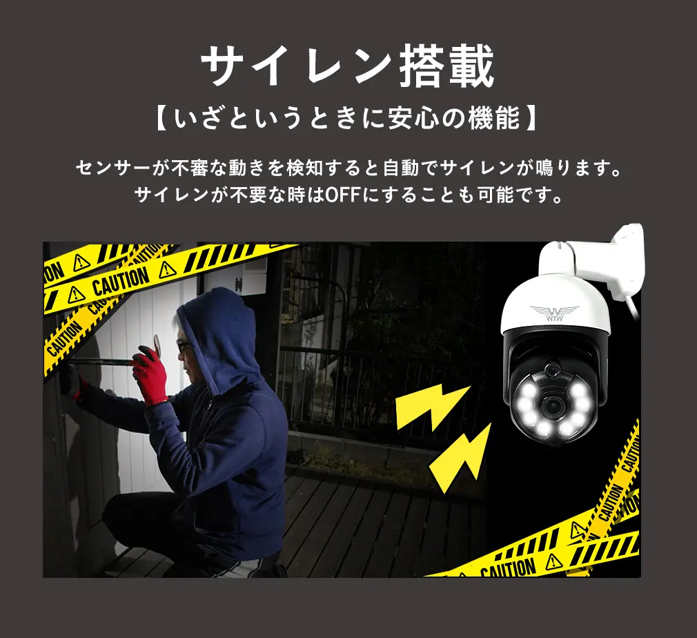 Wi-Fi 防犯灯カメラ みてるちゃん5プラス アンテナ内蔵 夜間カラー WTW