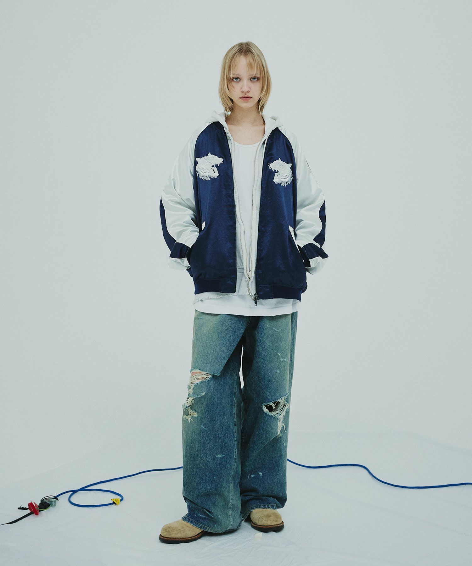 OPENING ACT] ビンテージデザイン虎刺繍スカジャン | OPENING ACT