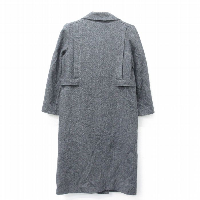 古着通販 M☆古着 長袖 ウール コート メンズ 90年代 90s ヘリンボーン