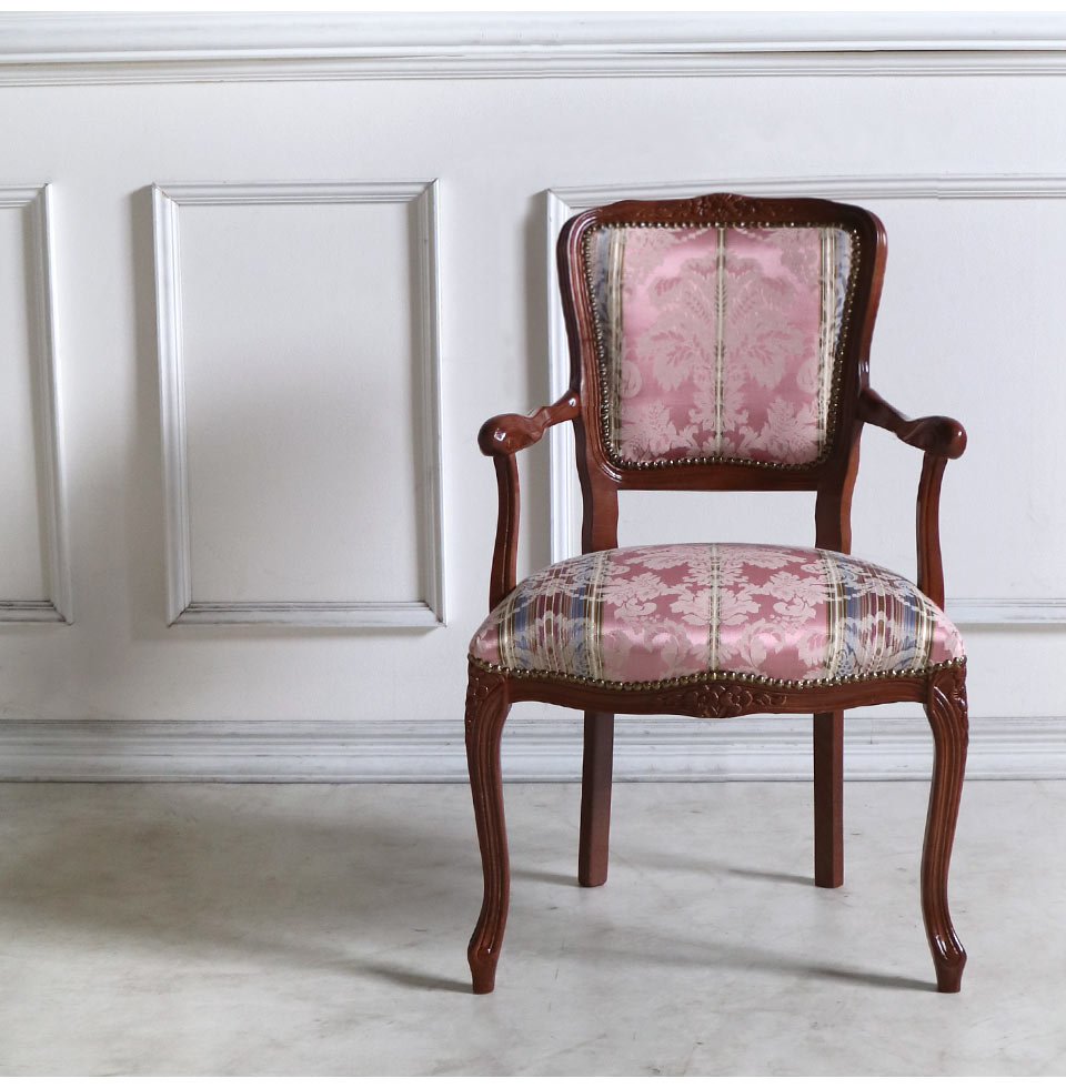 イタリア製 アームチェア クラシックピンク｜おしゃれ家具通販 Y-KAGU