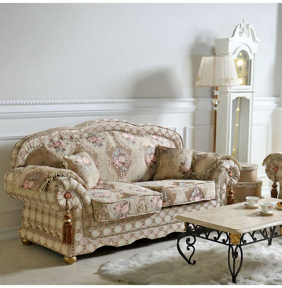 輸入家具 クィーンロココ クラシックソファ 3P 三人掛け グラース