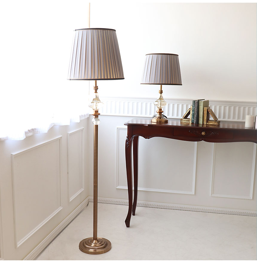 ロココクラシック アンティーク風 テーブルランプ パープルブルー