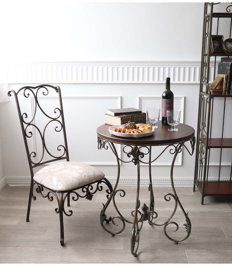 アイアン製 アンティーク調 ラウンドテーブル 60cm 猫脚 おしゃれ 輸入