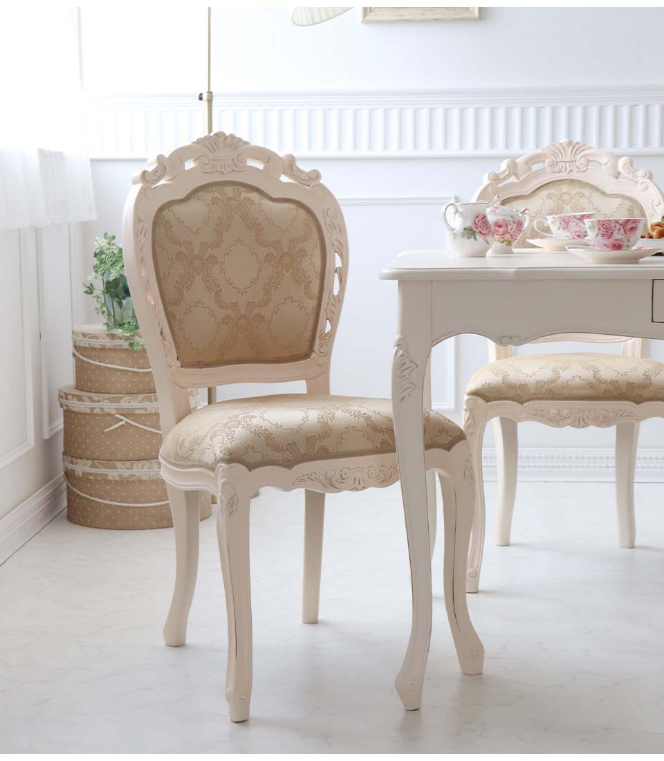 ダイニングデコチェア｜ヨーロピアンクラシックホワイト｜おしゃれ家具
