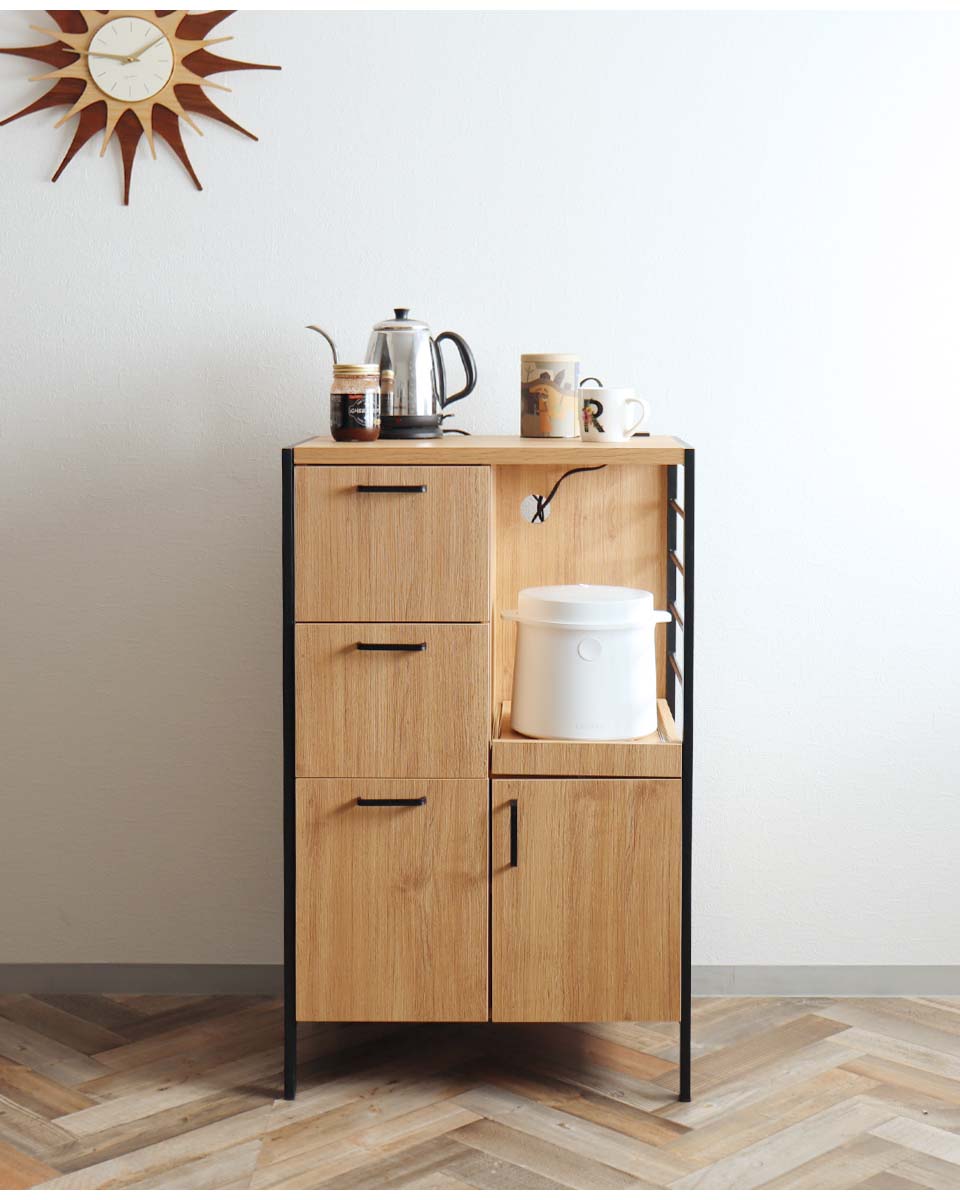 レンジ台 キッチン収納 おしゃれ キッチンラック 食器棚 幅60cm