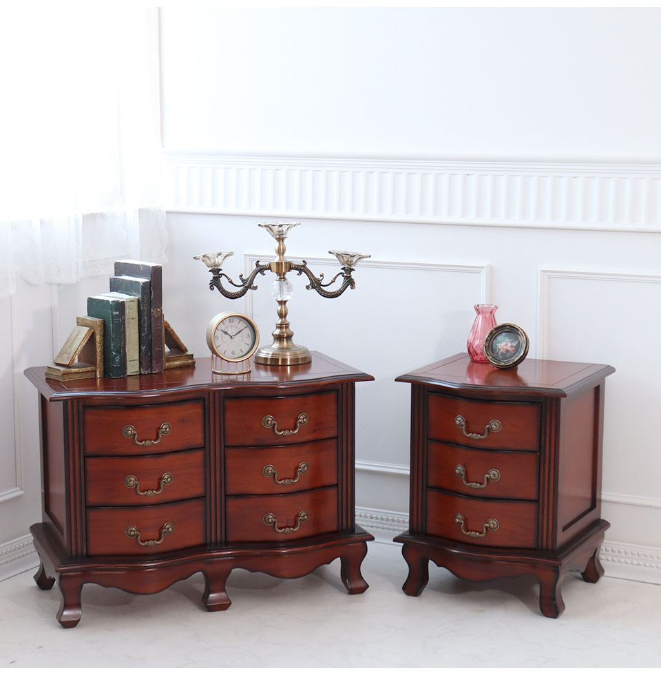 猫脚 チェスト 木製 おしゃれ 引出 アンティーク 3段 ナイトテーブル