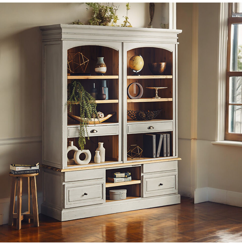フレンチインテリア ヴィンテージ風 オープンカップボード 食器棚