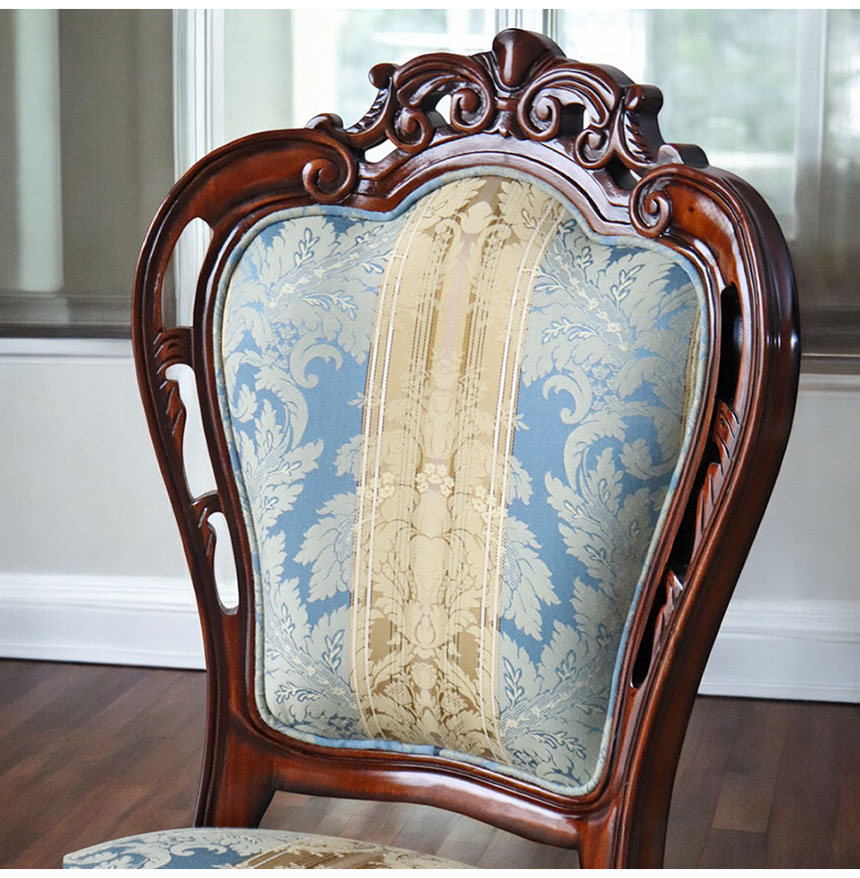 マリナカッシーリ 猫脚 ダイニングチェア (ストライプブルー)｜Y-KAGU