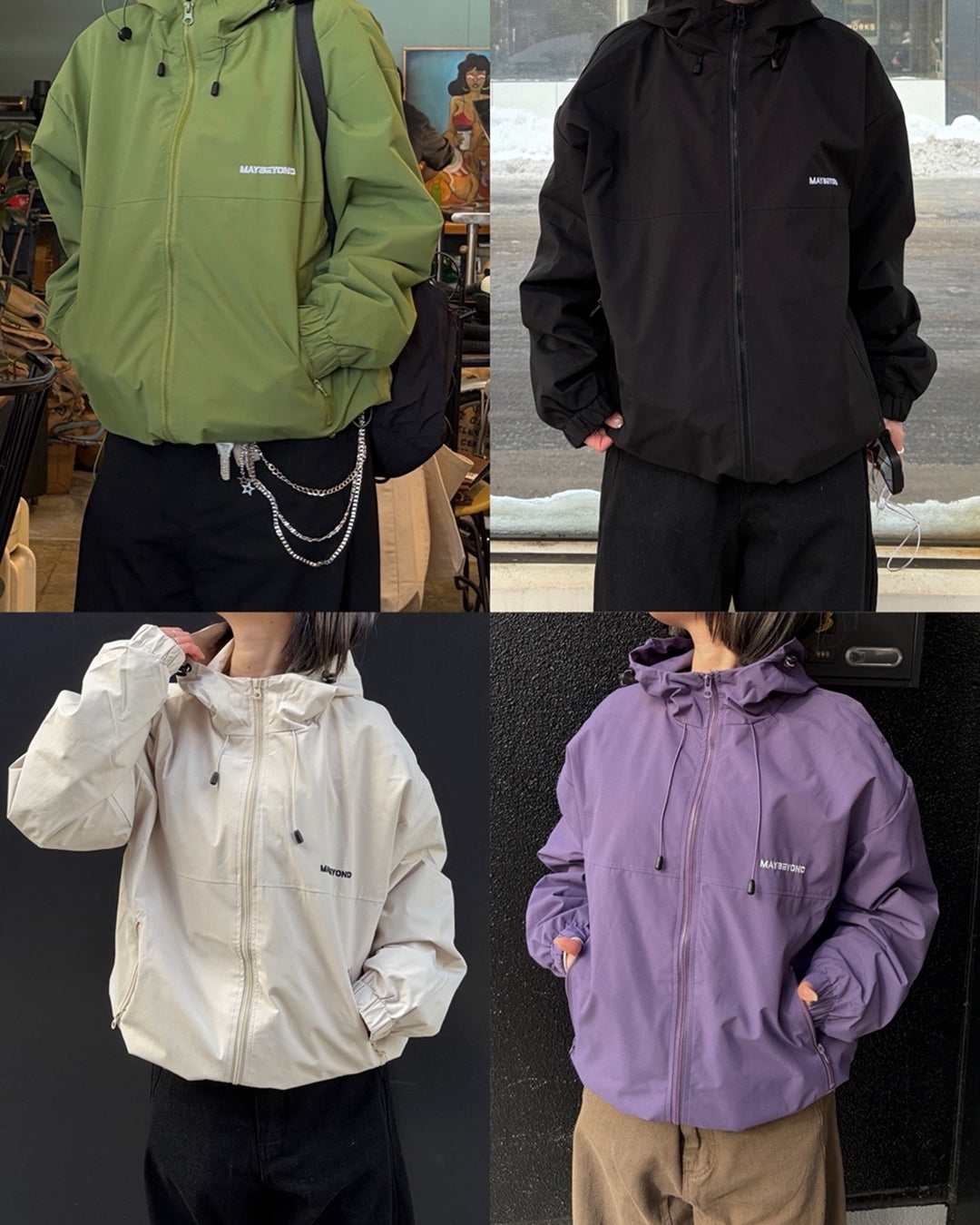 00s y2k ボーダー アノラック マウンテンパーカーネイビー シティ