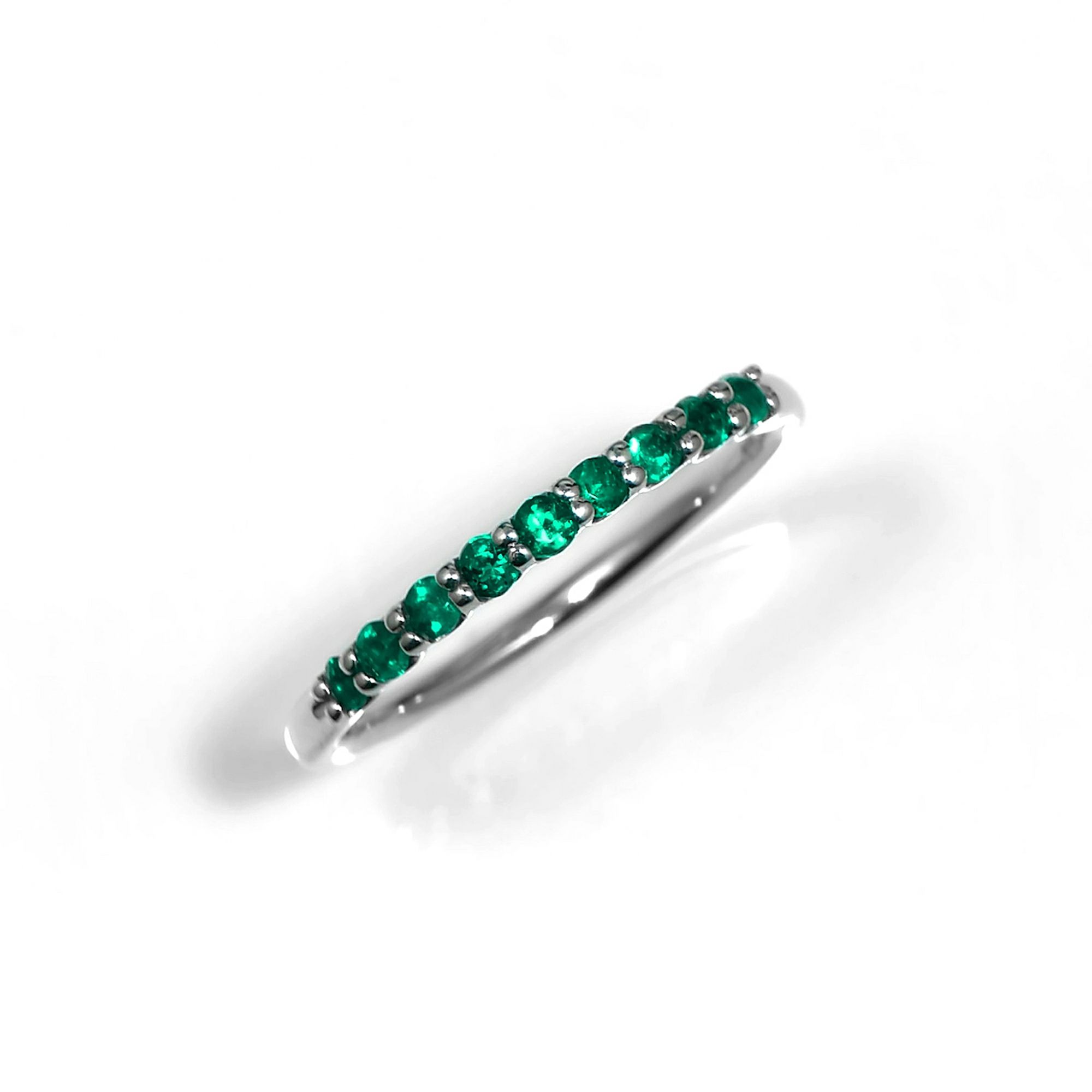 コロンビア産エメラルドハーフエタニティプラチナリング | ユアエメラルド