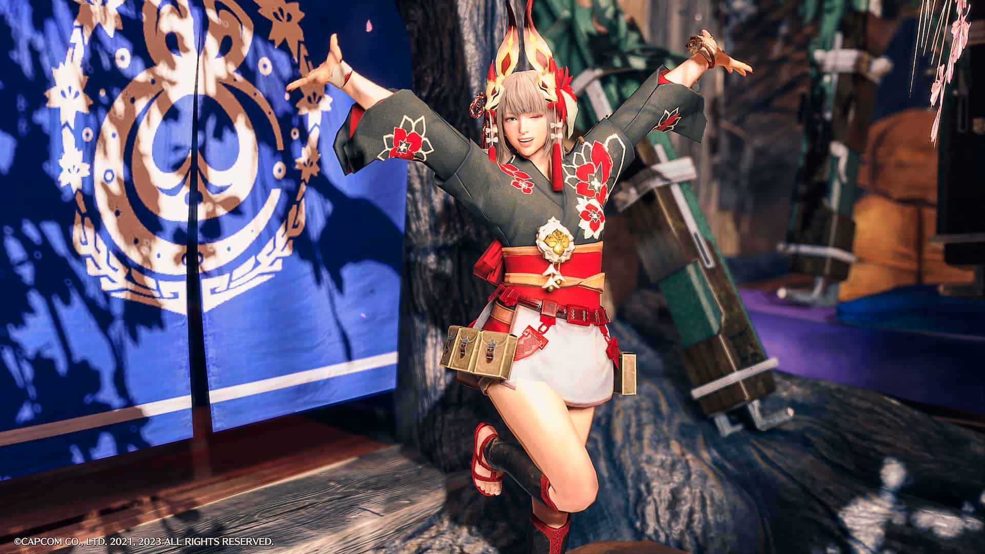 和風】サンブレイク重ね着：ミニスカ浴衣（ソメバナ、ミツネX） - ゆき