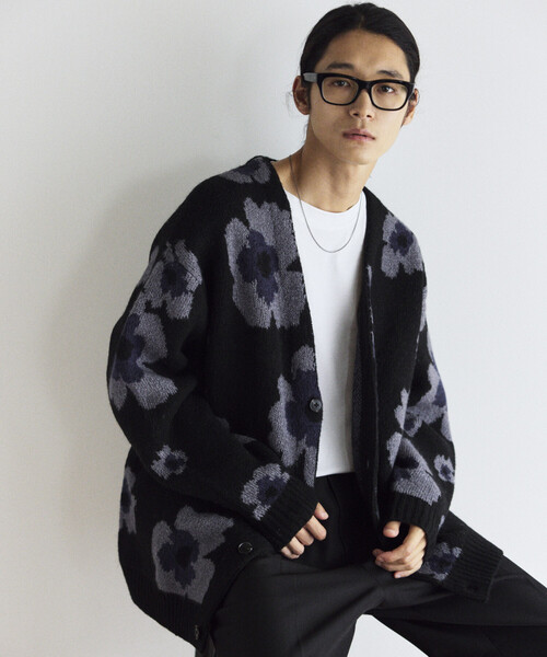 Firsthand（ファーストハンド） カーディガン 総柄 ダブルジャガード