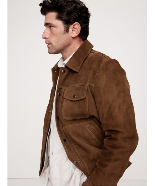 コート ジャケット スエードレザー トラッカージャケット メンズ