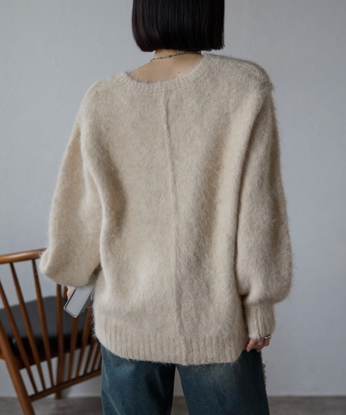 ap retro ニット セーター もちふわシャギーニットプルオーバー