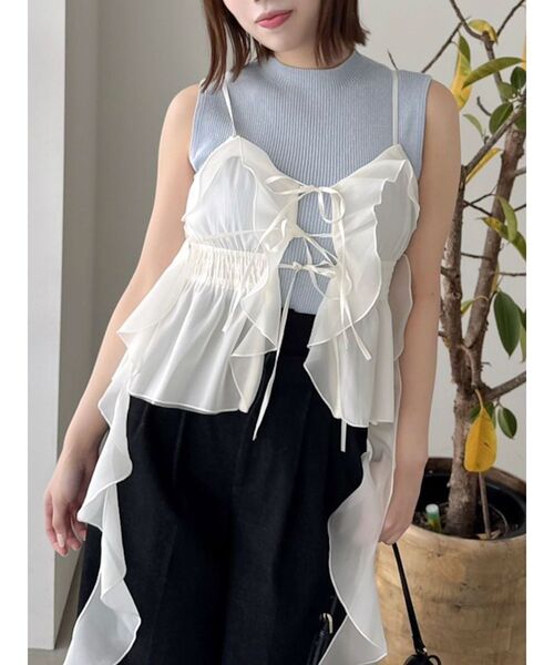 dazzlin（ダズリン） キャミソール 2WAYフルイドペプラムビスチェ