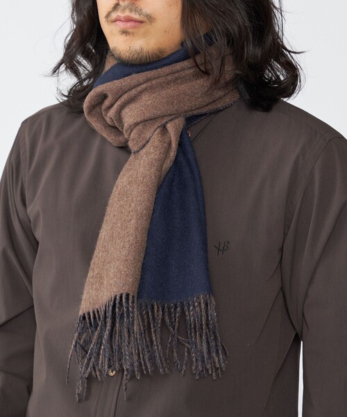 SHIPS（シップス） マフラー SHIPS: ソリッド カシミヤ ダブルフェイス