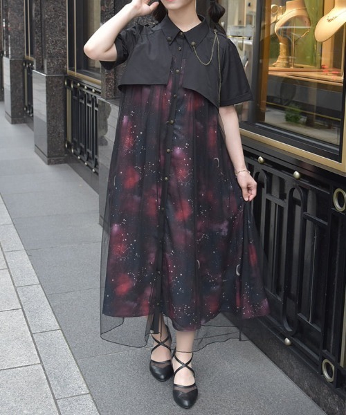 axes femme（アクシーズ ファム） ワンピース ステラプリントシャツ