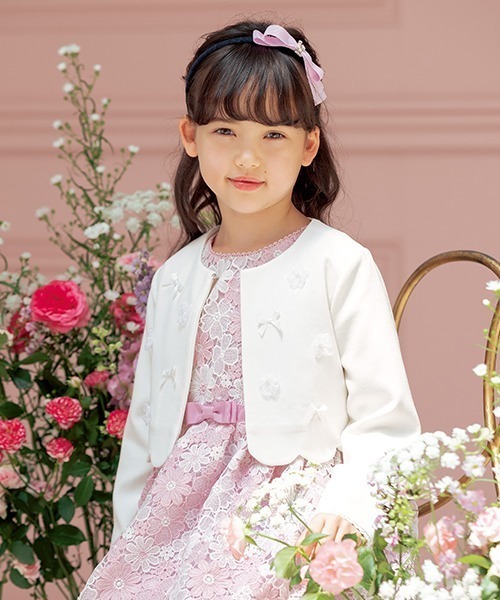 mezzo piano フォーマル 発表会 卒園式 入学式 花モチーフ裾スカラップ