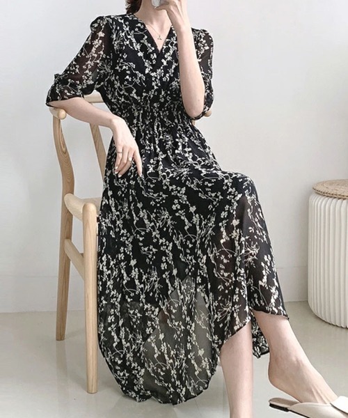 ワンピース 花柄フレアシフォンワンピース : ZOZOTOWN Yahoo!店 - 通販