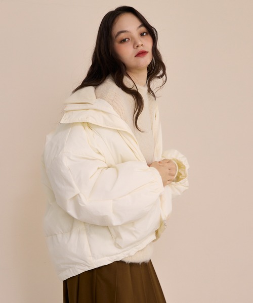 OLUN ダウンコート ダウンジャケット padding rib blouson/中綿リブ