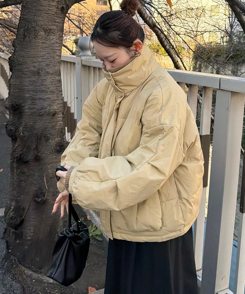 OLUN ダウンコート ダウンジャケット padding rib blouson/中綿リブ