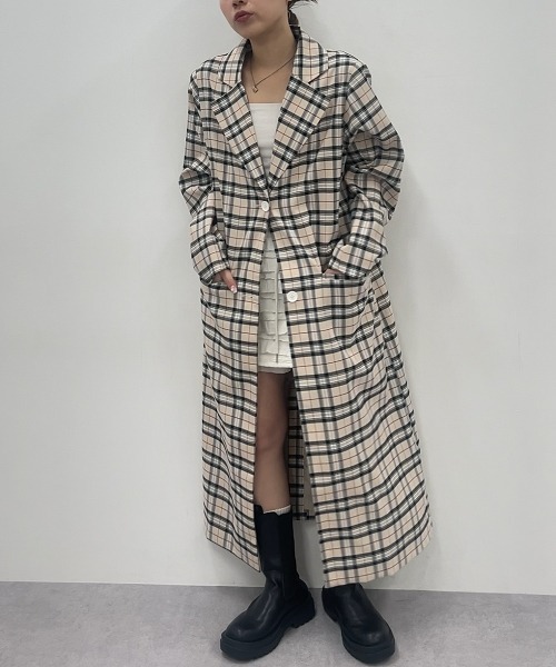 TTOL コート チェスターコート スプリングコート（チェック柄