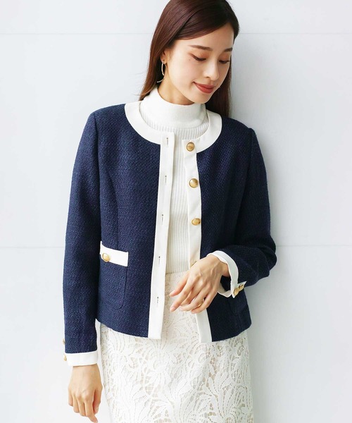 ジャケット ノーカラージャケット 洗える＆防シワ！「WEB限定