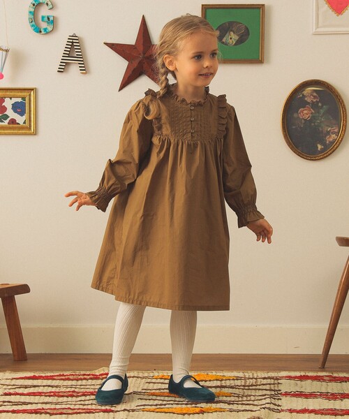 こども ビームス ワンピース レースカラー タイプライター ワンピース