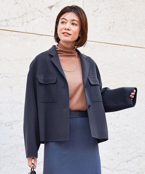 ICB（アイシービー） ブルゾン アウター ウールリバー ショート