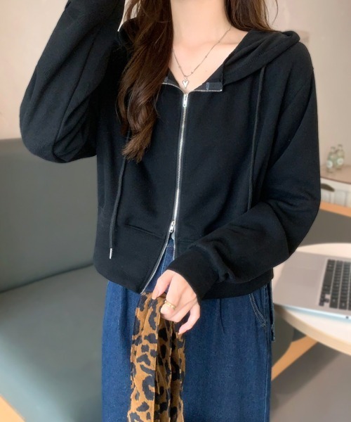 Riff（リフ） パーカー ダブルZIPパーカー ショート丈 レディース