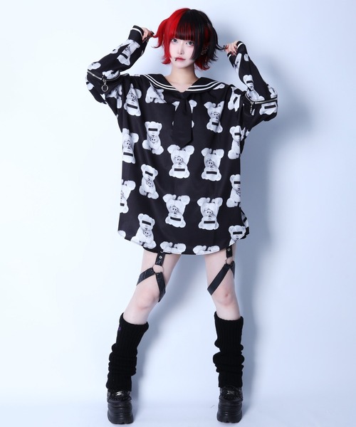 Amilige（アミリージュ） ブラウス シャツ PSYCHO PASS総柄セーラー