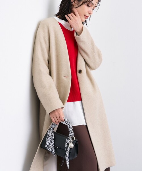 mercibeaucoup,（メルシーボークー） ノーカラーコート 01 イエロー