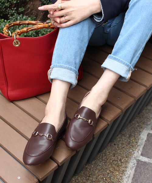 Fin（フィン） ローファー 本革2WAYビットローファー レディース