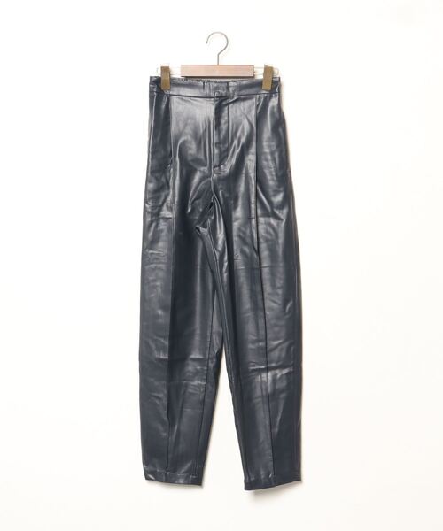 LOEFF（ロエフ） フェイクレザーレザーパンツ 0 ネイビー レディース