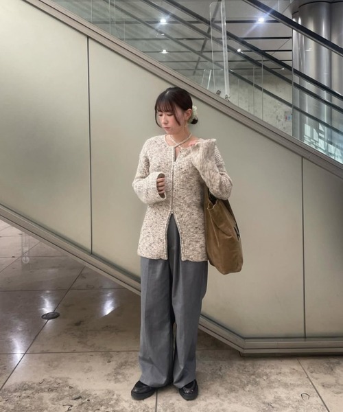 raffime（ラフィミー） ニット セーター ダブルジップミックスカラー