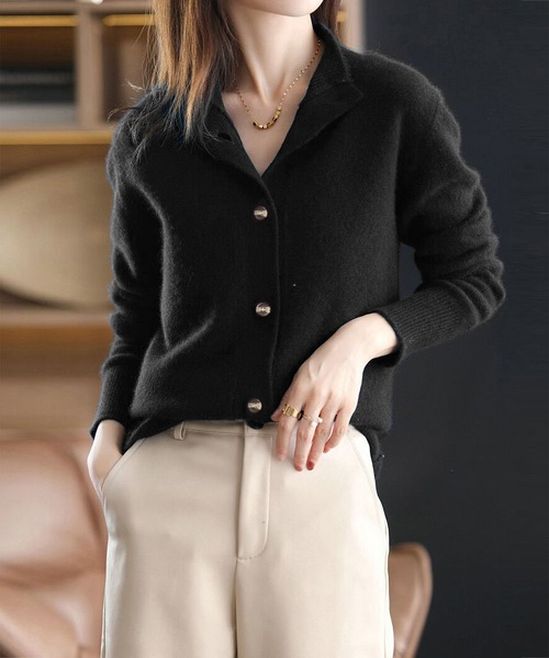 カーディガン ボタン付き ニットカーディガン レディース : ZOZOTOWN