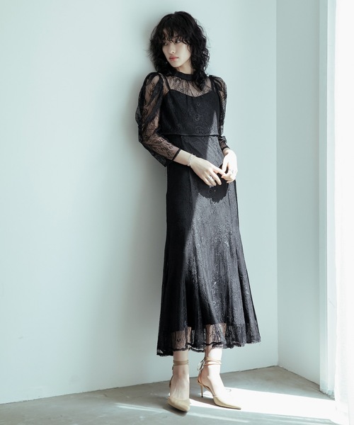 niana（ニアナ） ドレス ボレロキャミワンピースレイヤード総レース