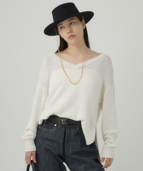 Chaos（カオス） ニット セーター /シルクコンリリー 2WAY Vネック